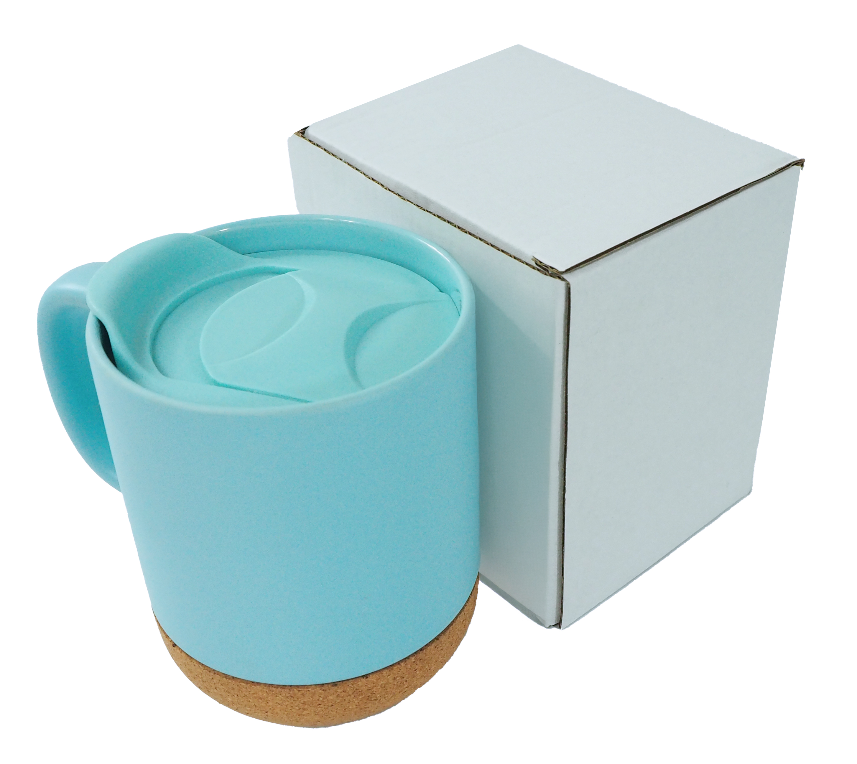 Coloured Sublimation Mug with Lid and Cork Base